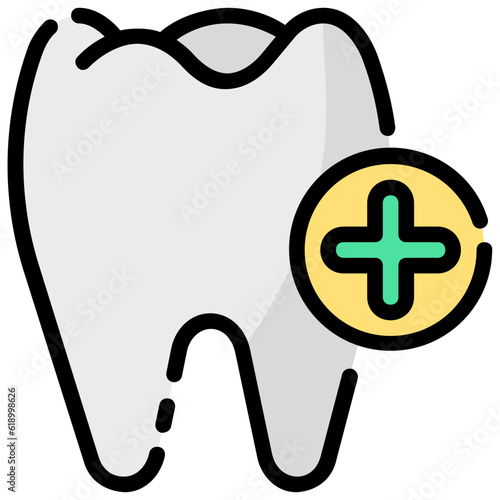 add tooth filled outline vector icon