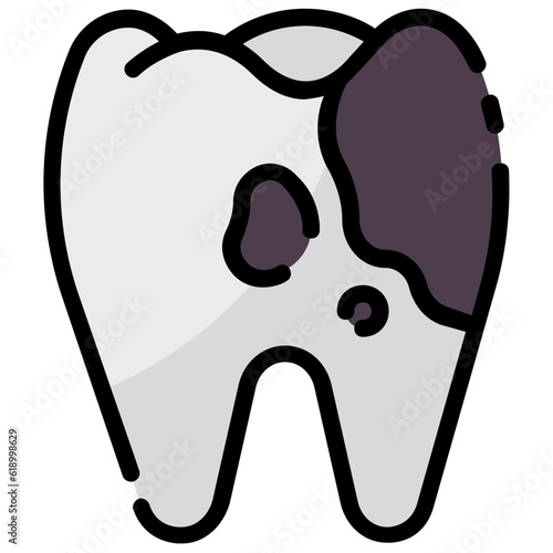 caries tooth filled outline vector icon