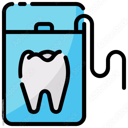 dental floss filled outline vector icon