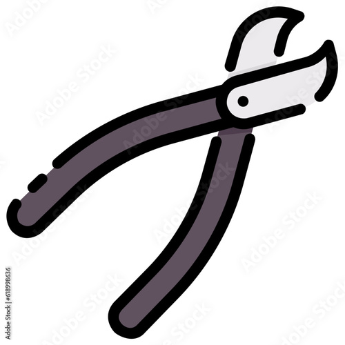 dental nippers filled outline vector icon