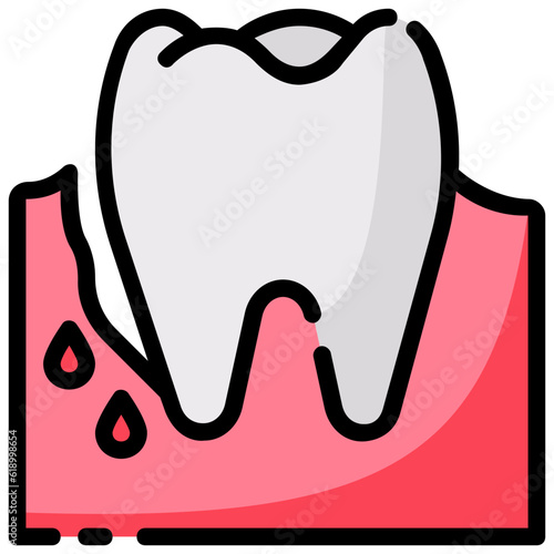 periodontitis filled outline vector icon