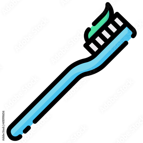 tooth brush filled outline vector icon