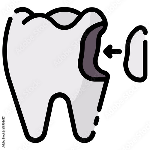 tooth filling filled outline vector icon