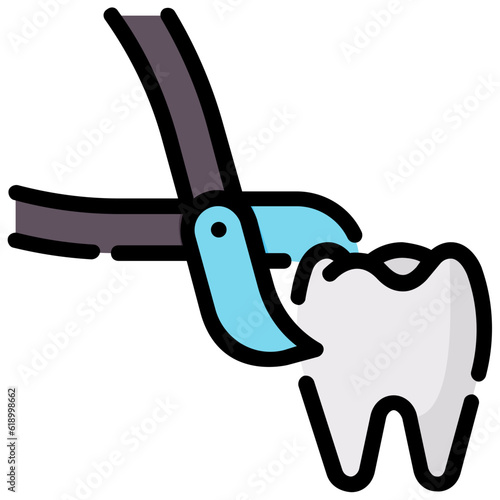 tooth extract filled outline vector icon