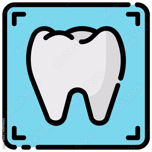 tooth xray filled outline vector icon