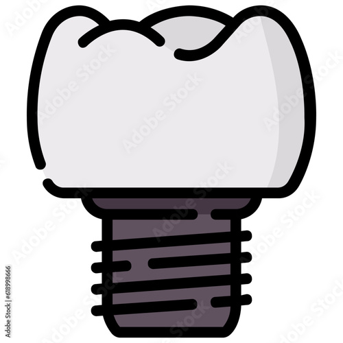 tooth implantation filled outline vector icon