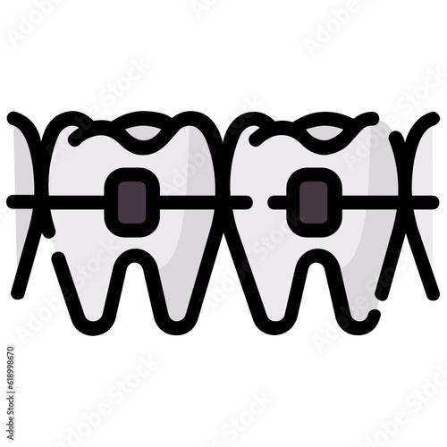 orthodontic filled outline vector icon