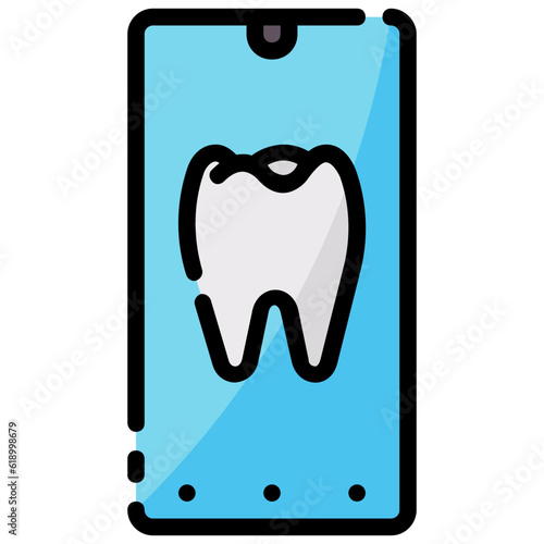 dental app filled outline vector icon