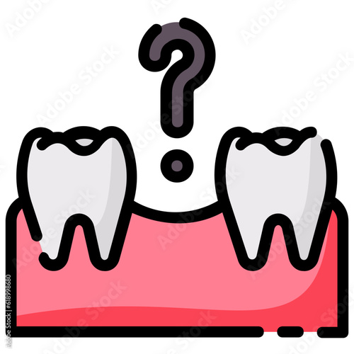 missing tooth filled outline vector icon