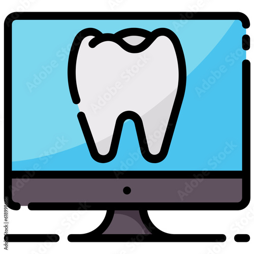 online dental filled outline vector icon