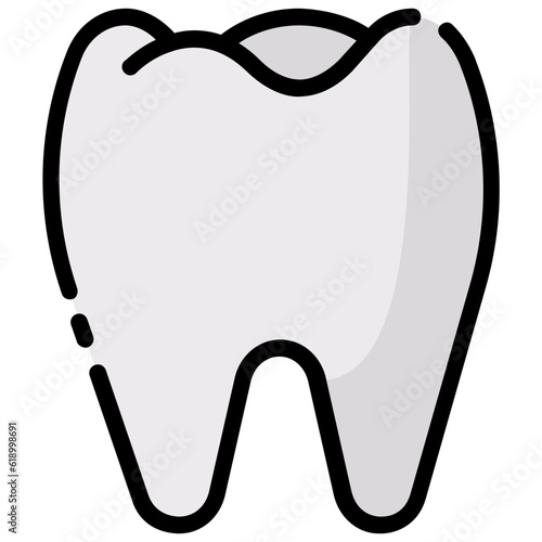 tooth filled outline vector icon