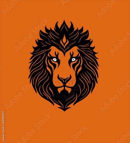 Fototapeta Naklejka Na Ścianę i Meble -  Royal king lion crown symbol. Lion animal logo. Wild animal identity icon. Vector illustration.