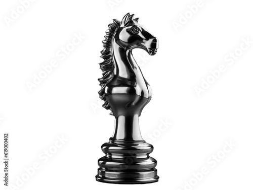 knight modern chess piece steel metallic material photo