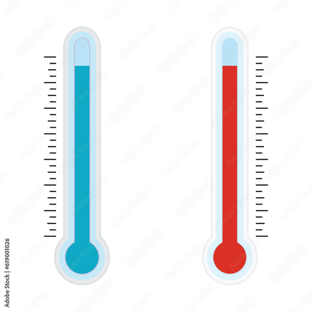 Thermometer hot and cold present weather, warm and cold Thermometer hot and cold present weather, warm and cold
