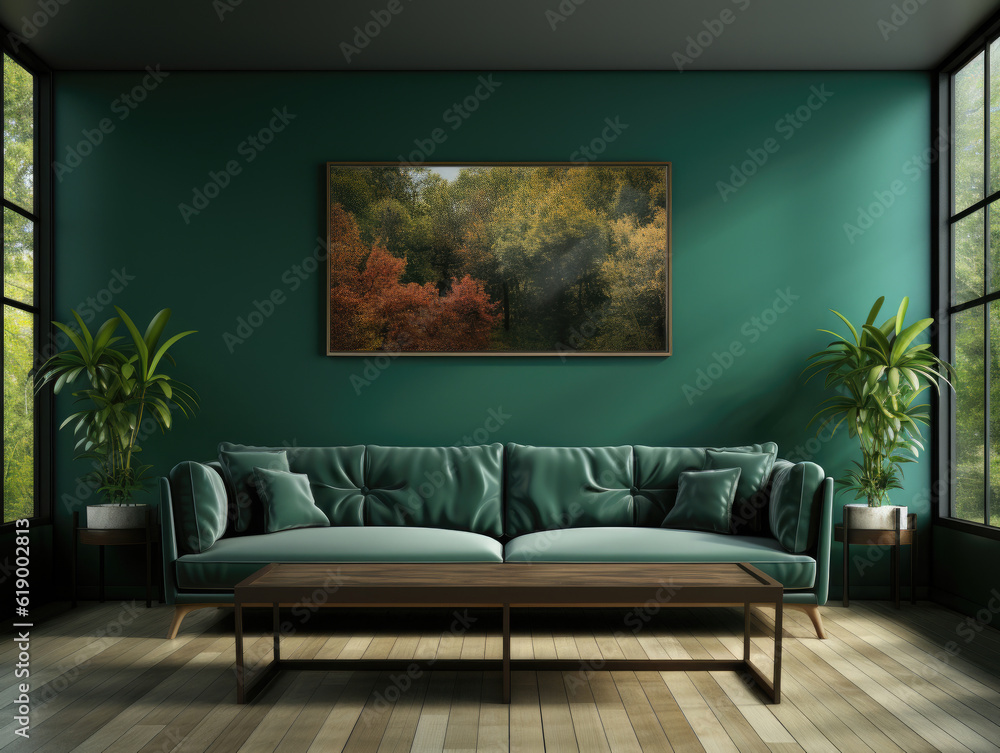 Frame mockup in modern interior background with dark, Mockups Design 3D, High-quality Mockups, Generative Ai Frame mockup in modern interior background with dark, Mockups Design 3D, High-quality Mockups, Generative Ai
