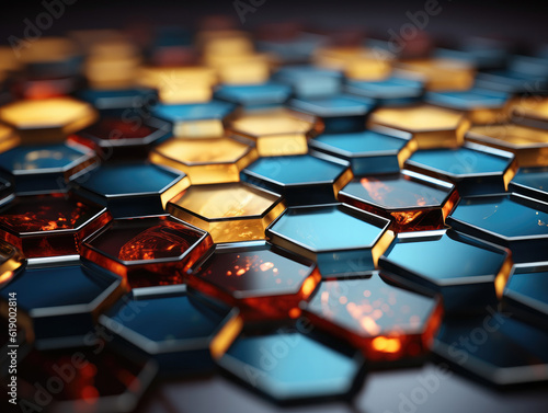 Hexagon background highly detailed professional color, Mockups Design 3D, High-quality Mockups, Generative Ai