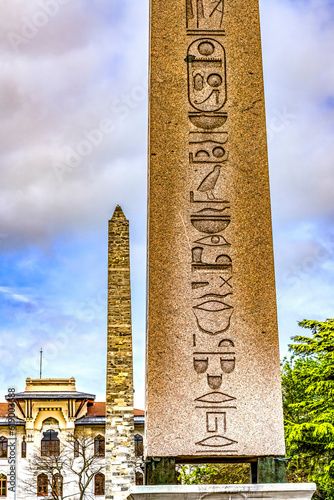 Walled  Pillar and Theodosius Obelisk Hippodrome Istanbul Turkey photo