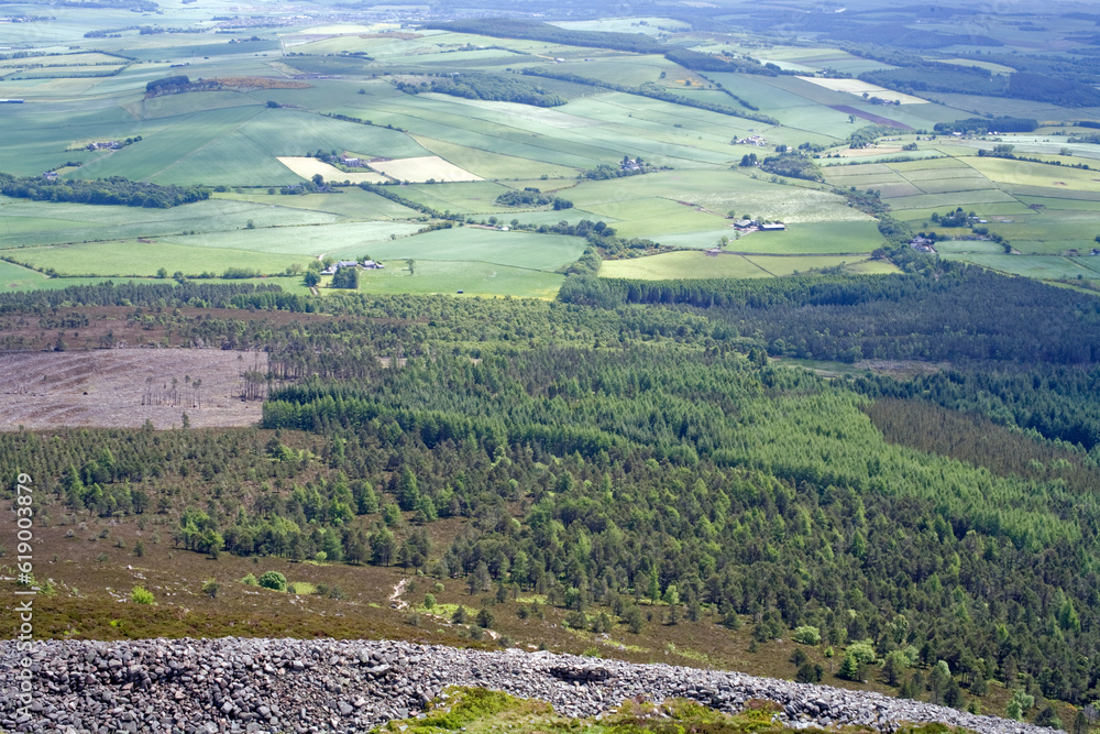 View from the aberdeenshire countryside from the summit of Mither Tap - Bennachie - Aberdeenshire - Scotland - UK