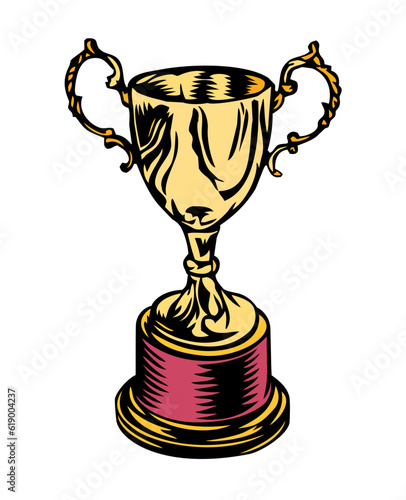 gold cup Trophy vector illustration