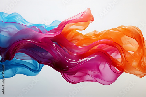 Colorful abstract wallpaper with white background, liquid multicolored abstract wave flow. Generative AI