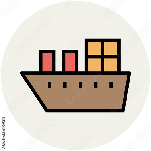 Water transport, flat icon of boat 