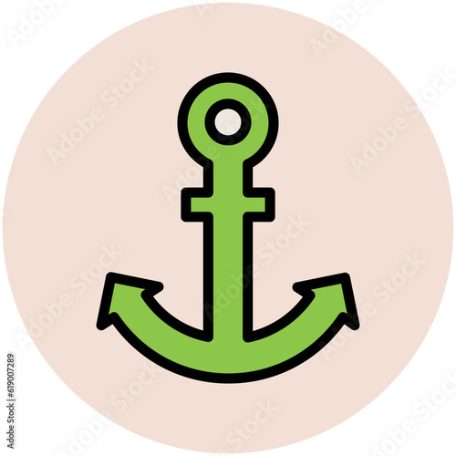 Nautical equipment, flat icon of anchor 