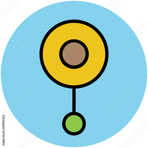 Easy to use flat rounded icon of location pin, concept of navigate the location 