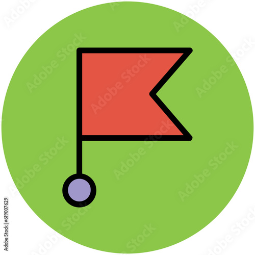 Easy to use flat rounded icon of location pin, concept of navigate the location 