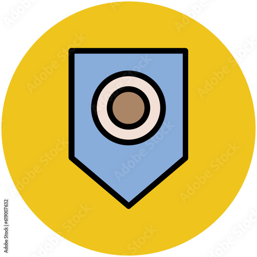 Easy to use flat rounded icon of location pin, concept of navigate the location 
