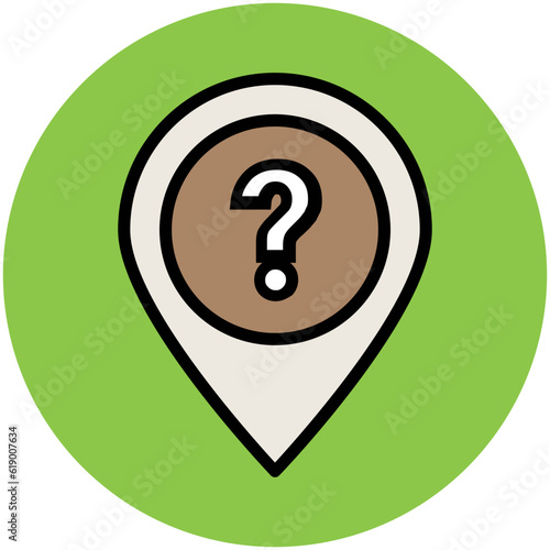 Easy to use flat rounded icon of location pin, concept of navigate the location 