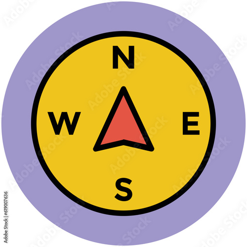 Easy to use flat rounded icon of location pin, concept of navigate the location 