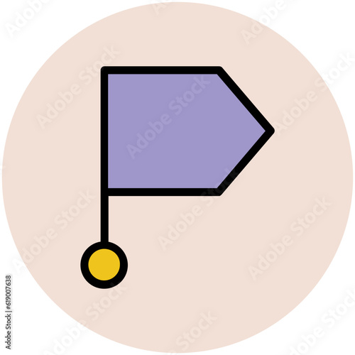 Easy to use flat rounded icon of location pin, concept of navigate the location 