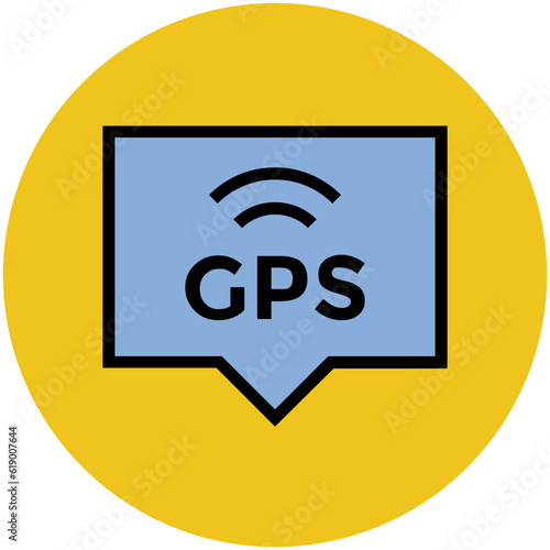 Easy to use flat rounded icon of location pin, concept of navigate the location 