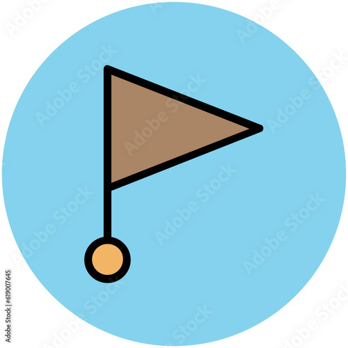 Easy to use flat rounded icon of location pin, concept of navigate the location 