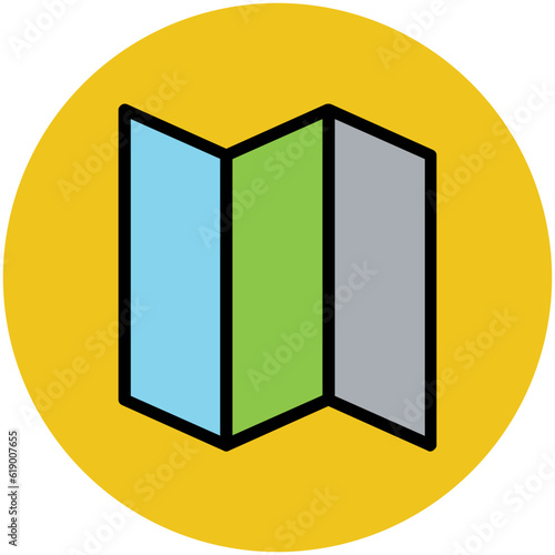Easy to use flat rounded icon of location pin, concept of navigate the location 