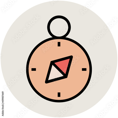 Easy to use flat rounded icon of location pin, concept of navigate the location 