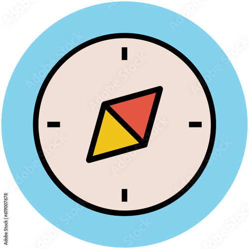 Easy to use flat rounded icon of location pin, concept of navigate the location 