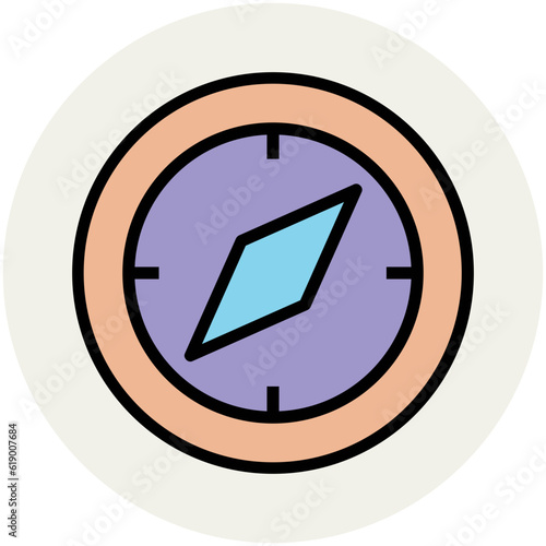 Easy to use flat rounded icon of location pin, concept of navigate the location 