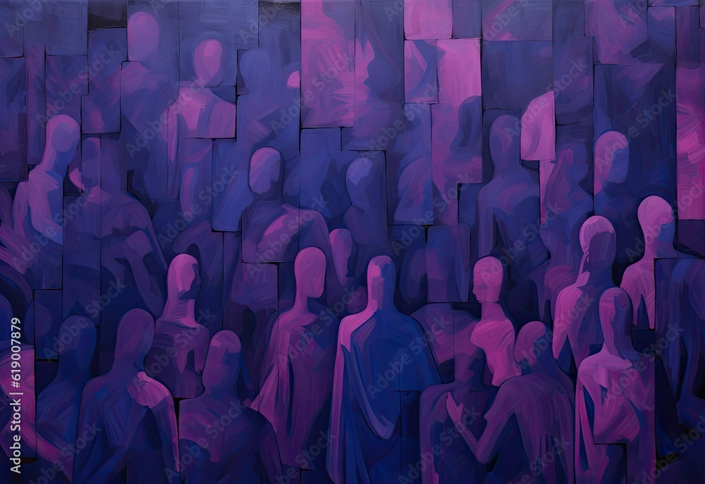 Obraz premium Crowd of faceless sihouettes