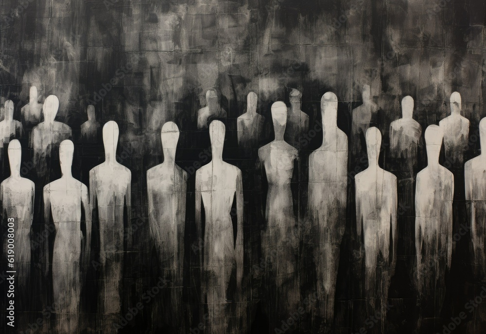 Crowd of faceless sihouettes