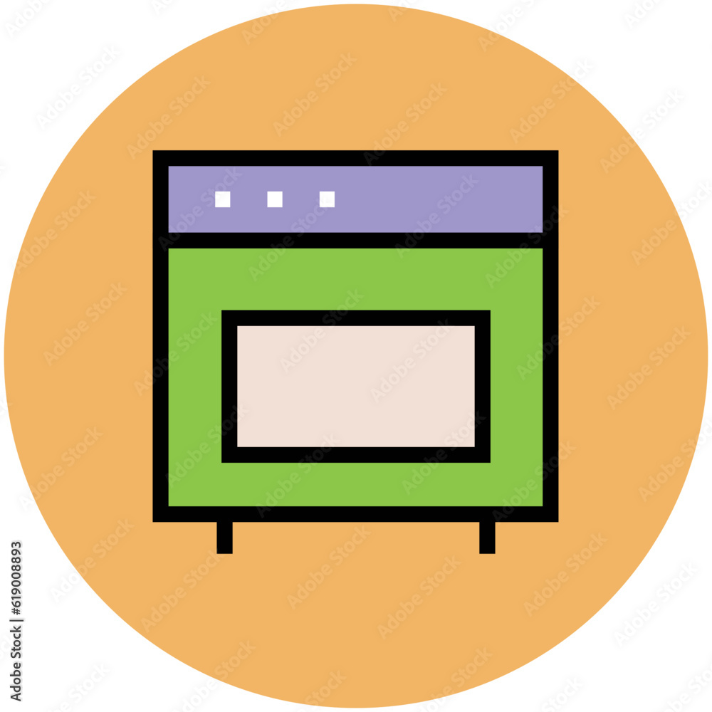 An editable flat icon of oven, electronics An editable flat icon of oven, electronics