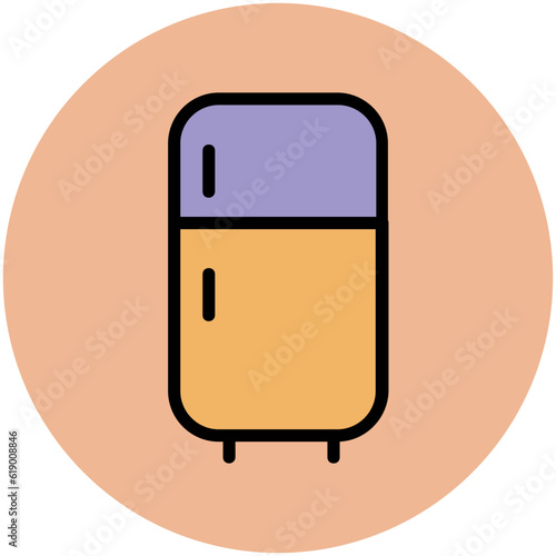 Home appliance, icon of fridge in flat style