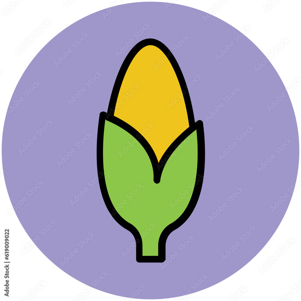 Healthy food, flat icon of corn Healthy food, flat icon of corn