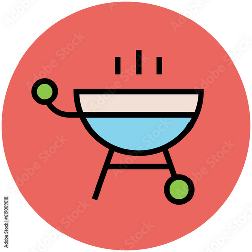 Trendy flat icon of cooking pot 