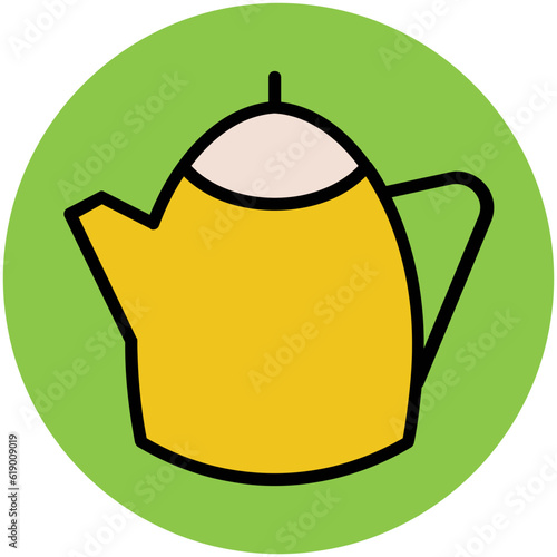 Trendy flat rounded icon of kettle 