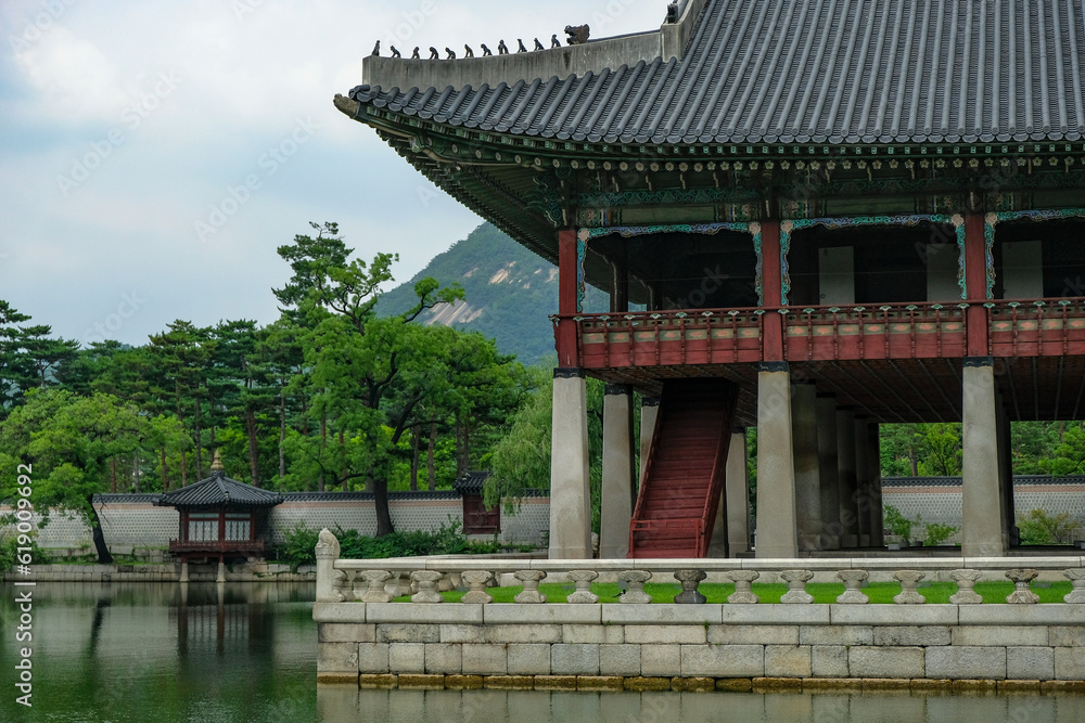 Detail of the Gyeongbokgung Palace in Seoul, South Korea. Detail of the Gyeongbokgung Palace in Seoul, South Korea.
