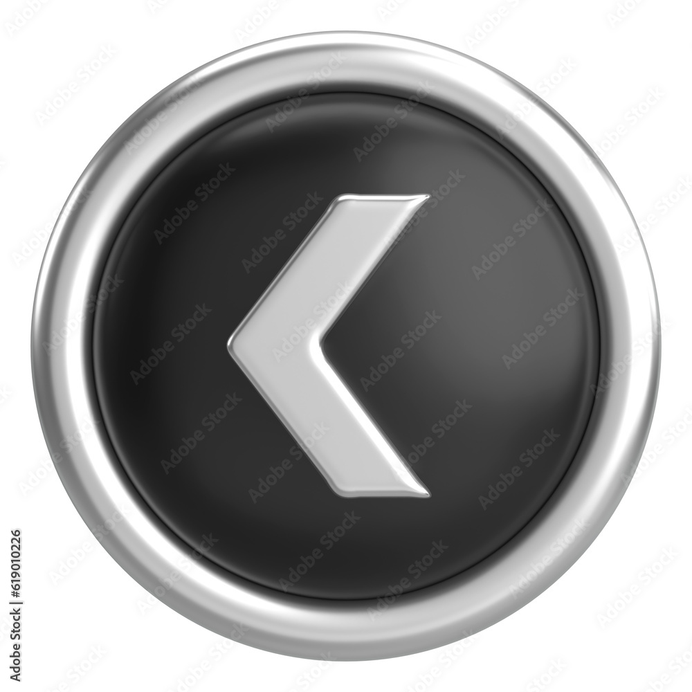 Previous button. Back button. 3D illustration. Previous button. Back button. 3D illustration.