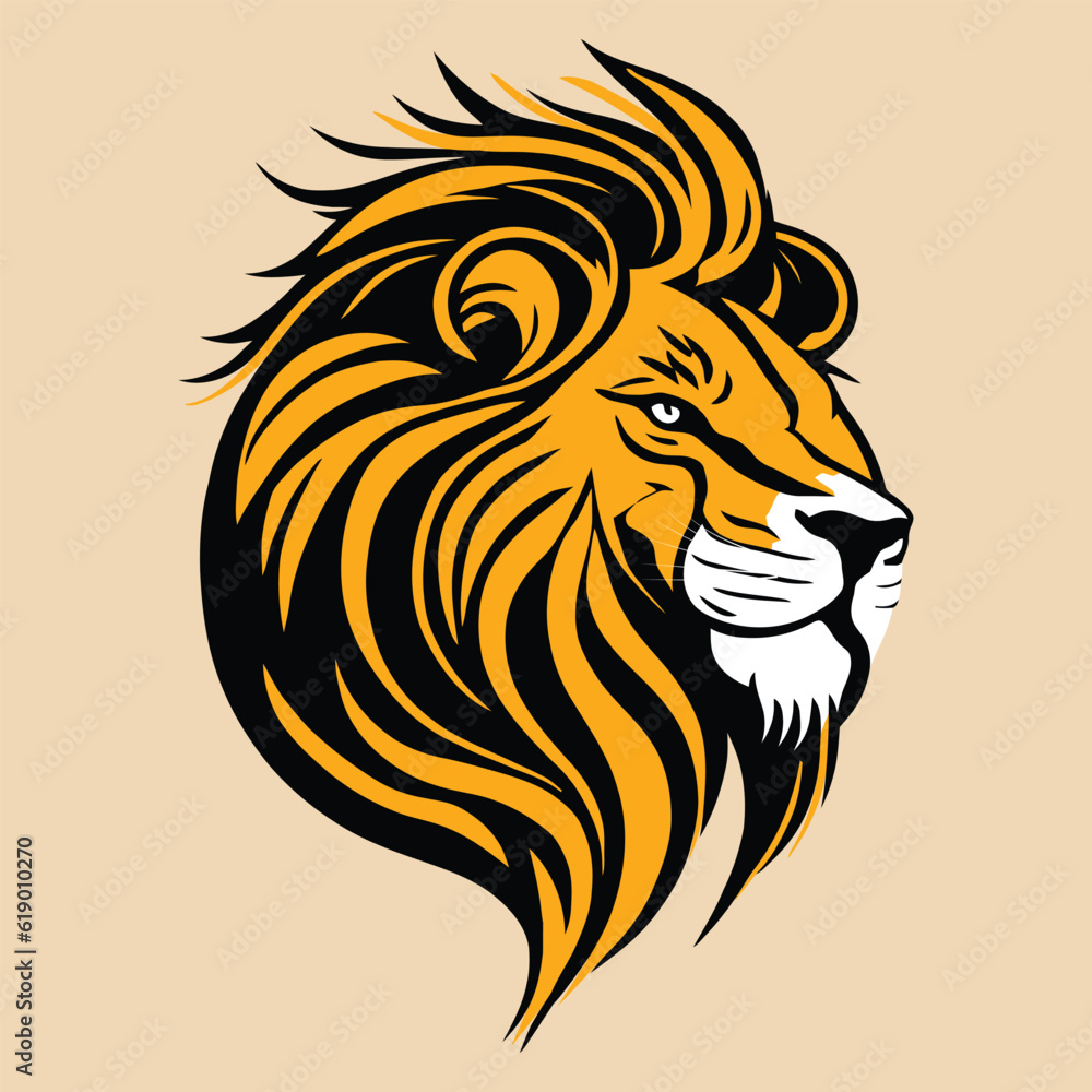 A cute lion head logo vector illustration A cute lion head logo vector illustration
