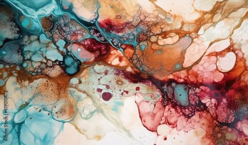 Abstract art of marble ink Generative AI 