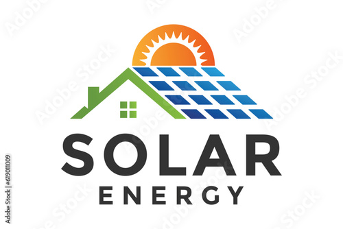 Sun solar energy logo. solar tech logo design vector template